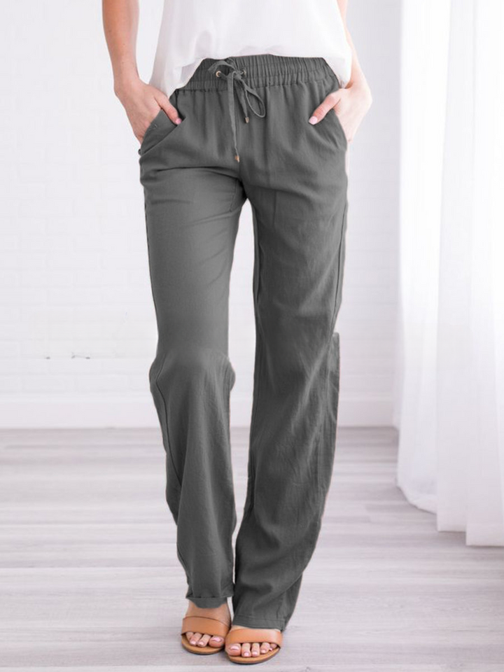 Mune Fashion | Lightweight airy casual pants with elastic waistband