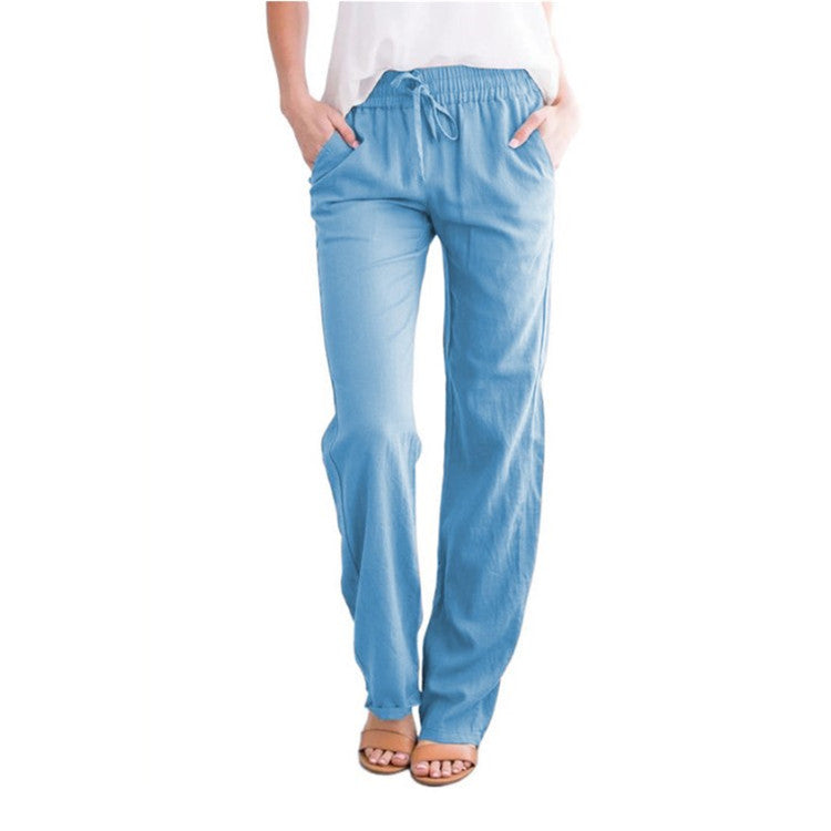 Mune Fashion | Lightweight airy casual pants with elastic waistband