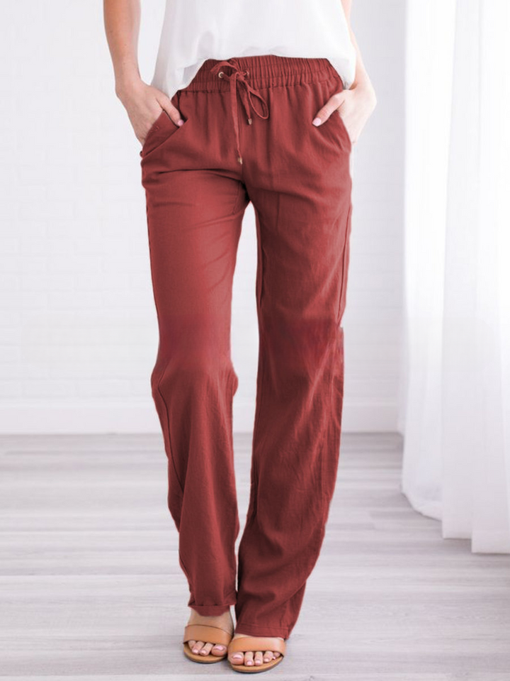 Mune Fashion | Lightweight airy casual pants with elastic waistband