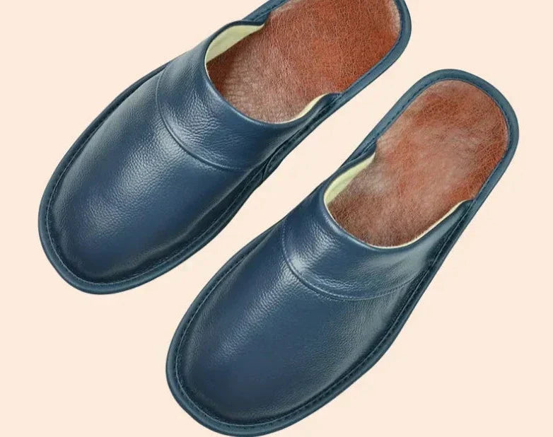 Mune Fashion | Comfortable Slippers for Men Made of Black Cowhide