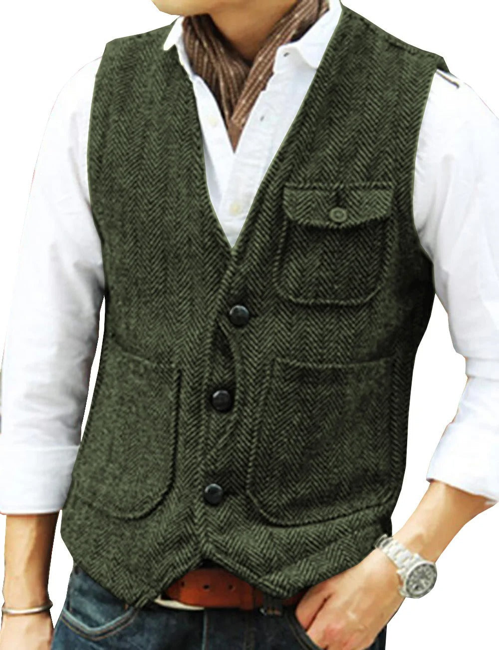 Mune | Vintage Sleeveless Tweed Vest for Men