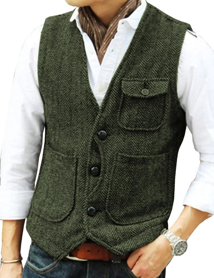 Mune | Vintage Sleeveless Tweed Vest for Men