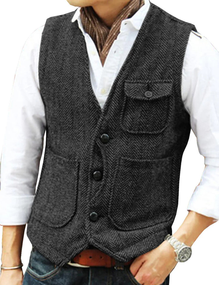 Mune | Vintage Sleeveless Tweed Vest for Men