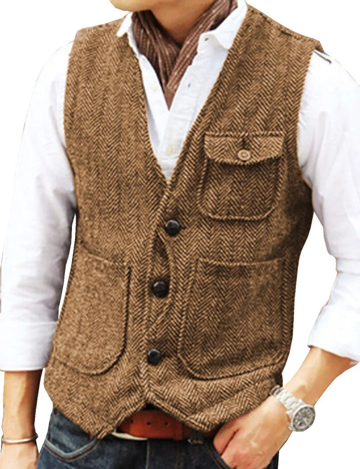 Mune | Vintage Sleeveless Tweed Vest for Men