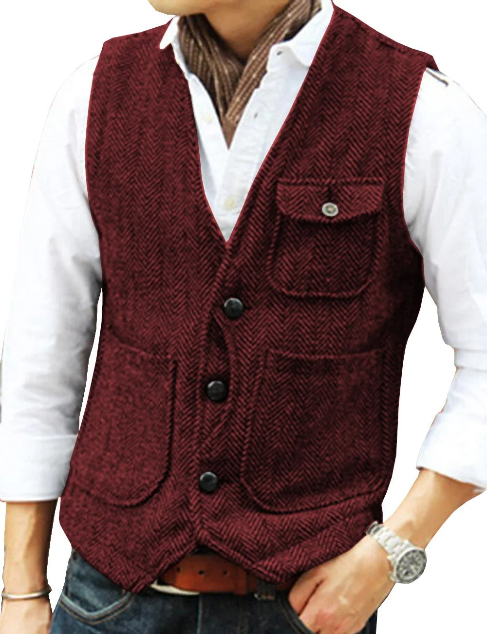 Mune | Vintage Sleeveless Tweed Vest for Men