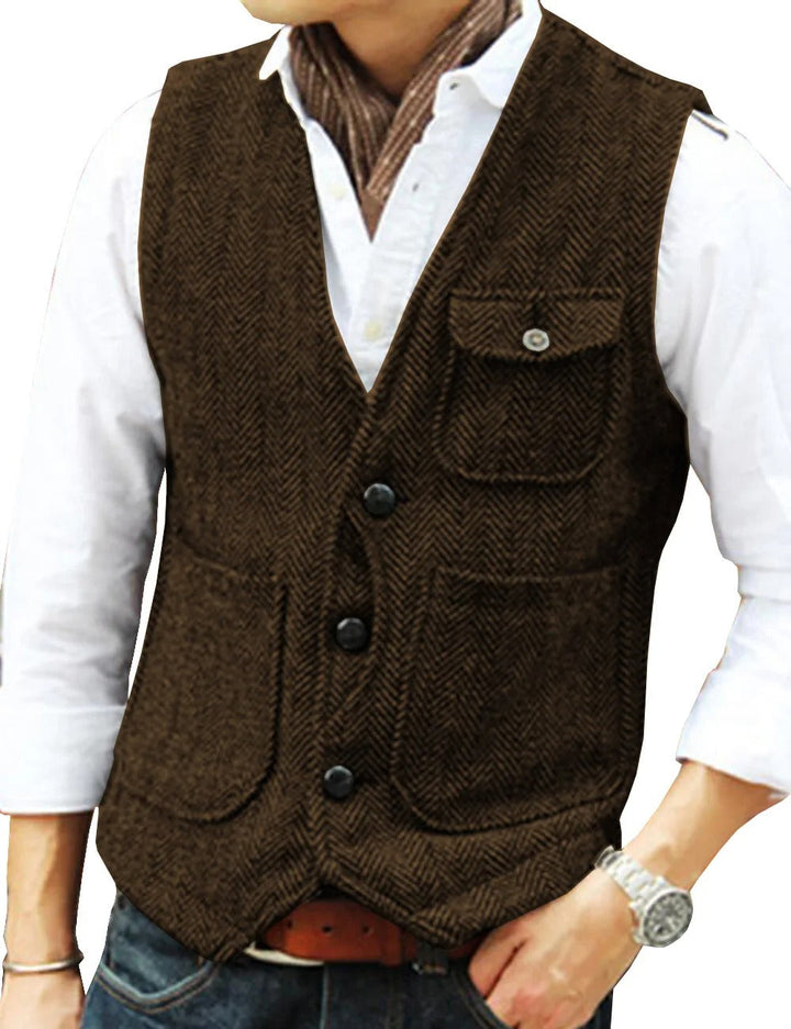 Mune | Vintage Sleeveless Tweed Vest for Men