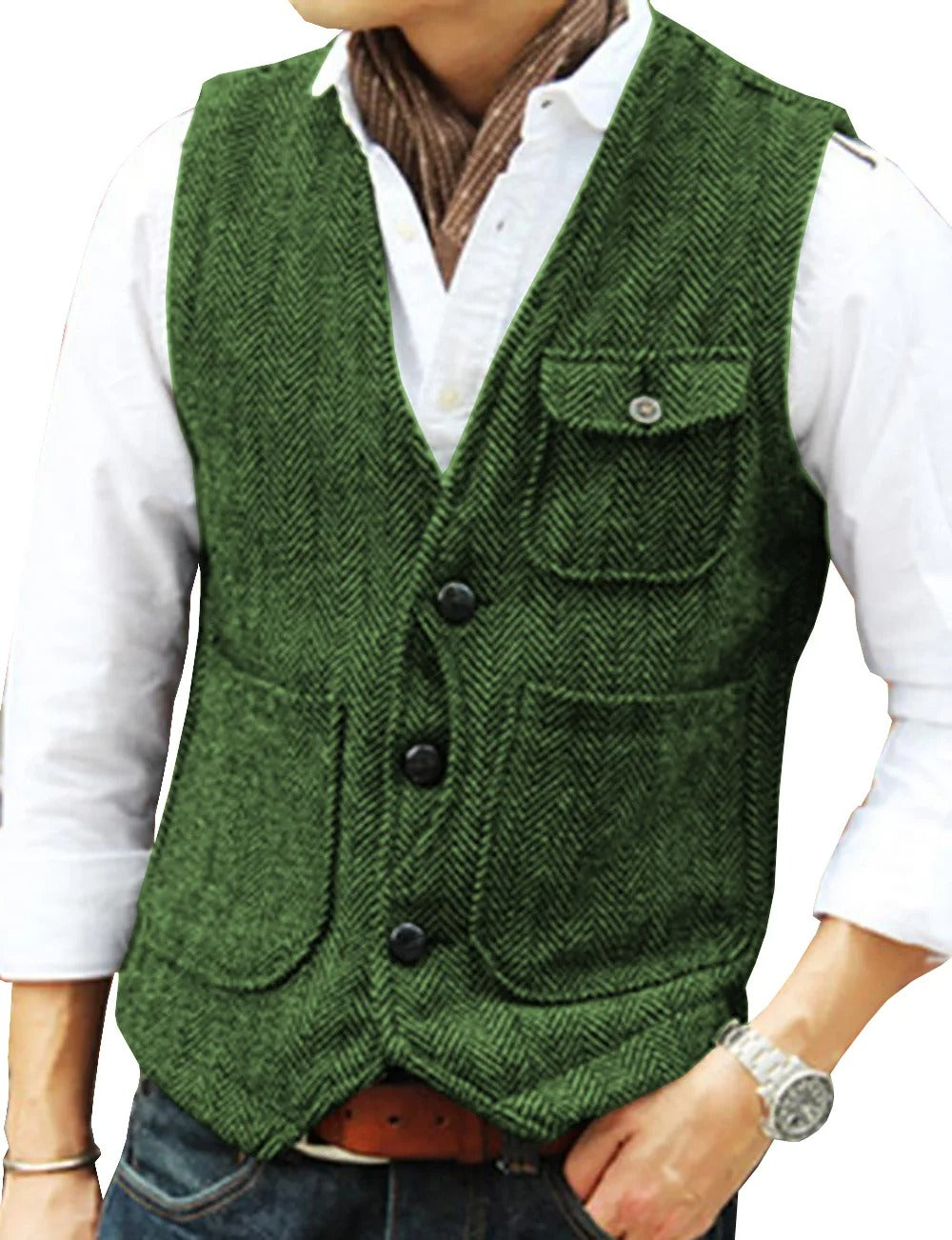 Mune | Vintage Sleeveless Tweed Vest for Men