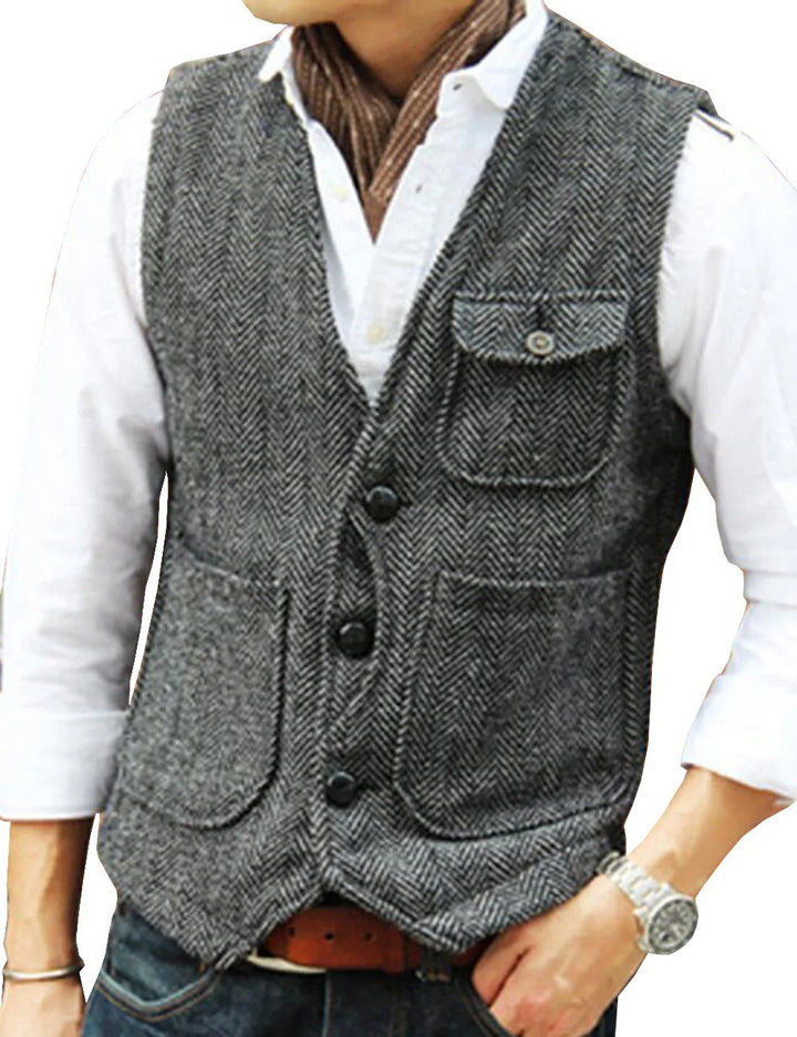 Mune | Vintage Sleeveless Tweed Vest for Men