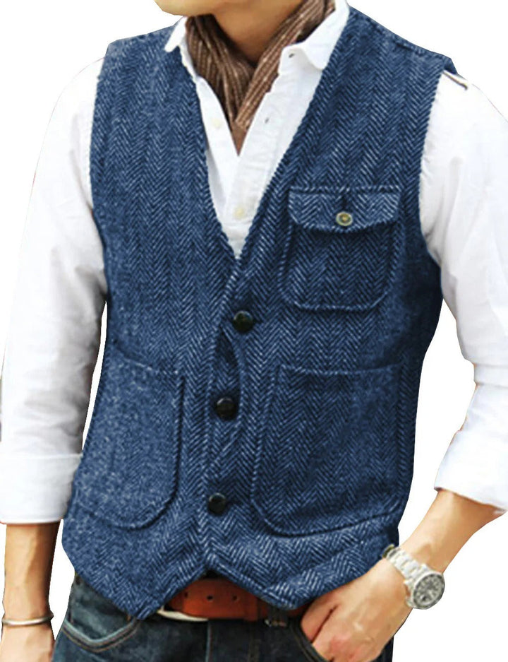 Mune | Vintage Sleeveless Tweed Vest for Men