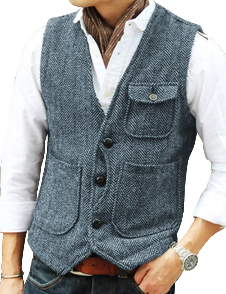 Mune | Vintage Sleeveless Tweed Vest for Men