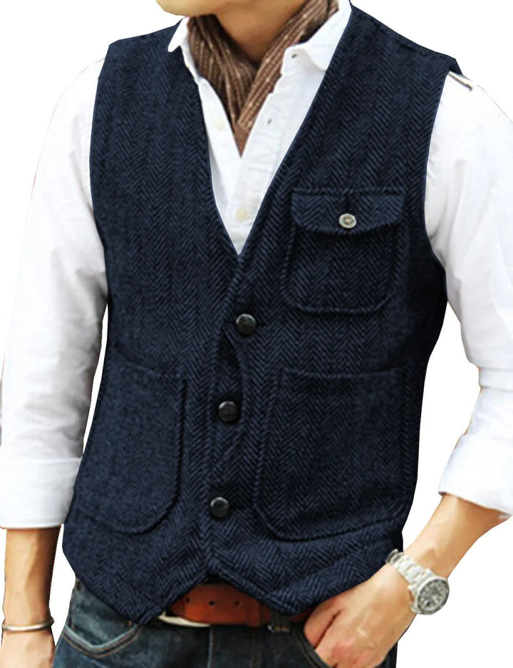 Mune | Vintage Sleeveless Tweed Vest for Men