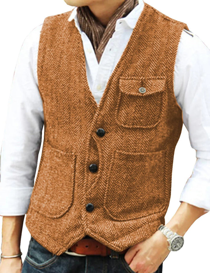 Mune | Vintage Sleeveless Tweed Vest for Men