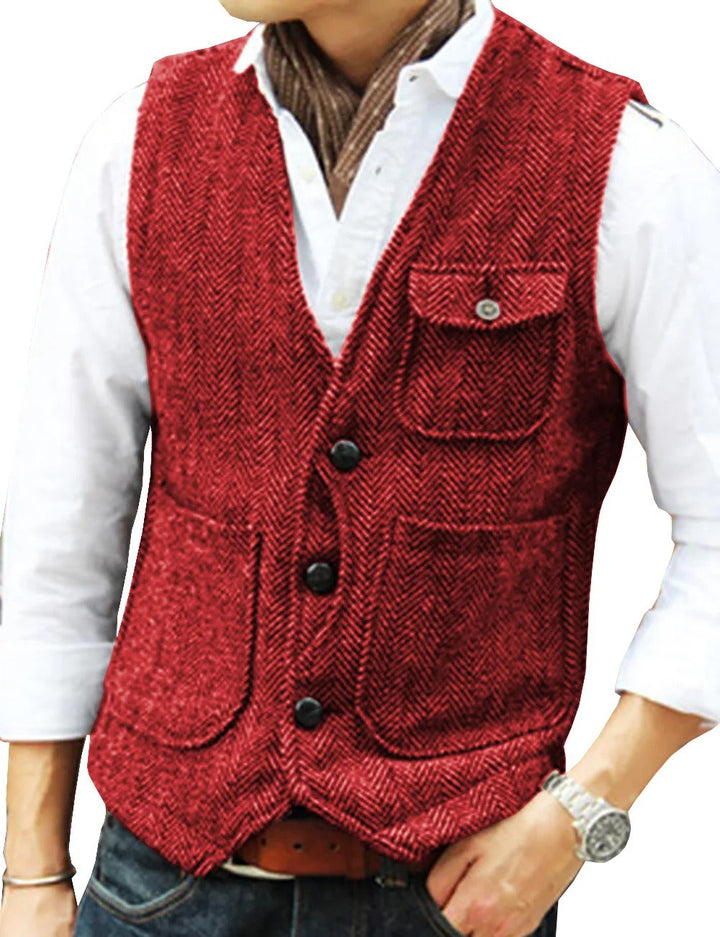 Mune | Vintage Sleeveless Tweed Vest for Men