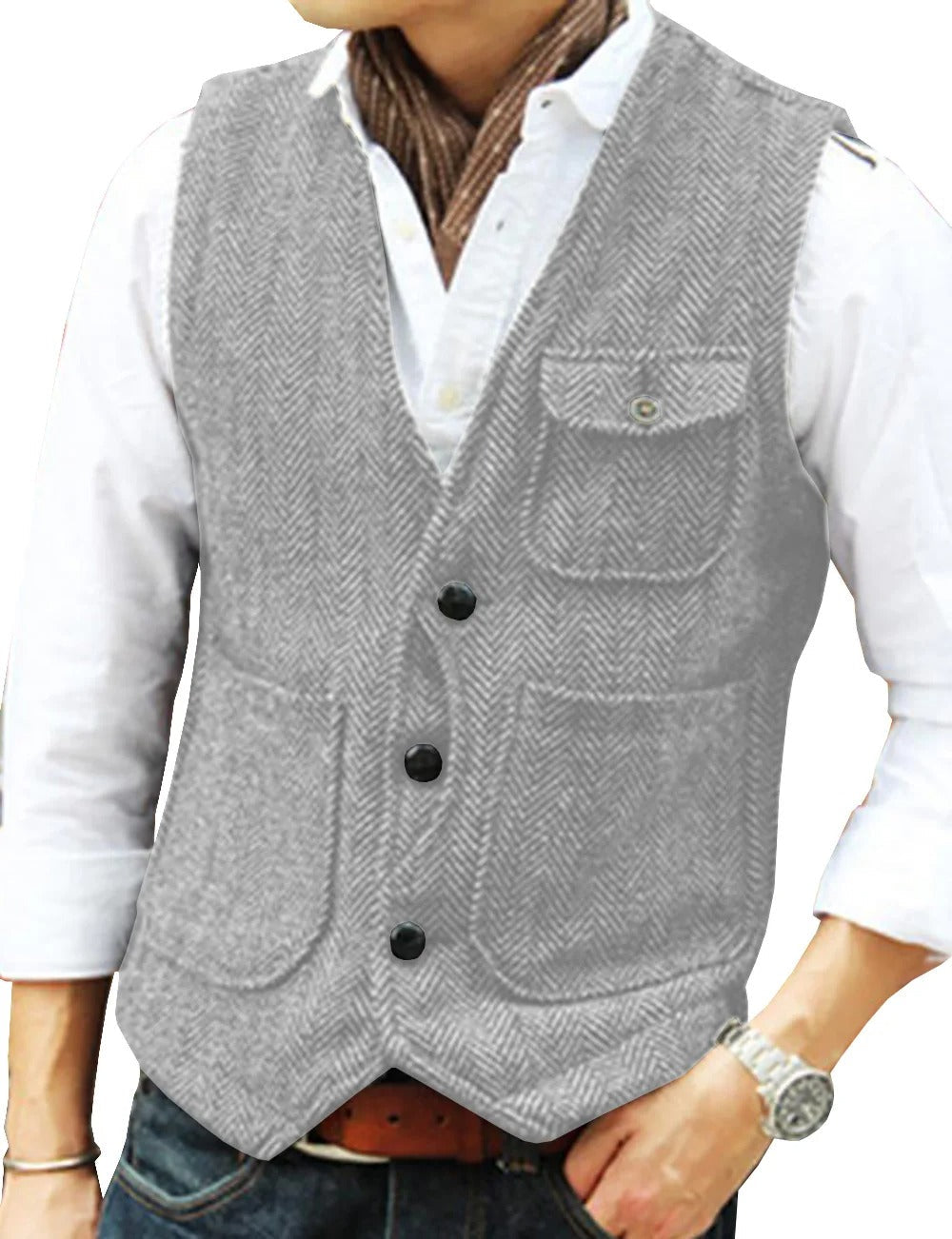 Mune | Vintage Sleeveless Tweed Vest for Men