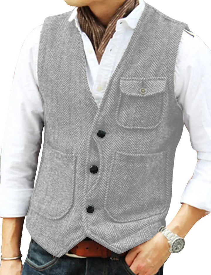 Mune | Vintage Sleeveless Tweed Vest for Men