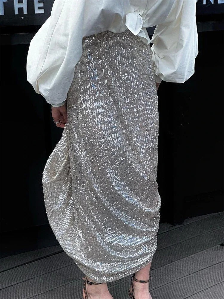Mune | Skirt Long High Waist Skirt With Glitter And Sequins For Women