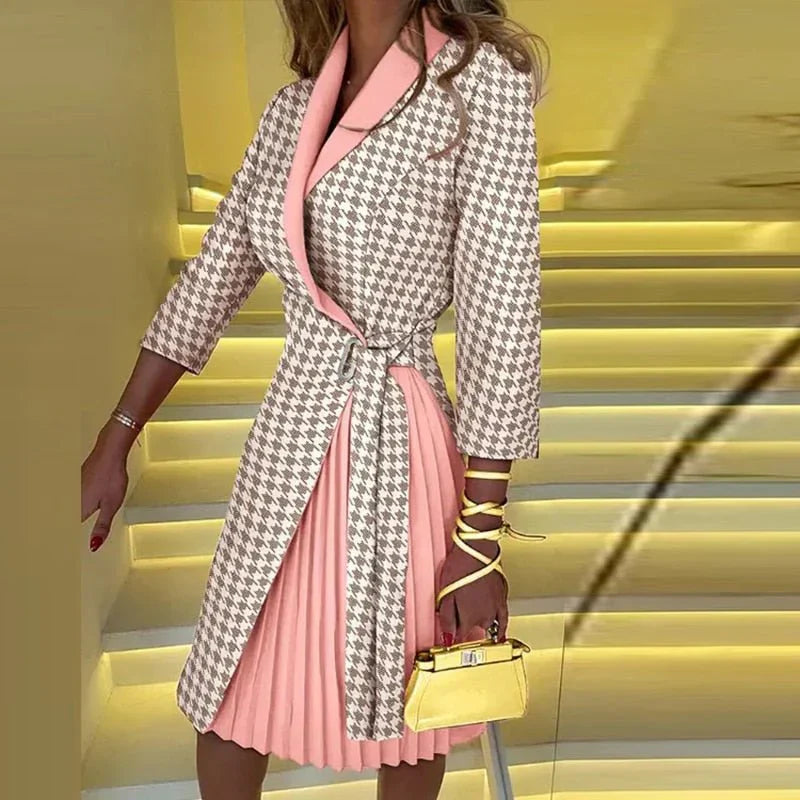 Mune | Blazer Dress with Ribbed Collar Elegant