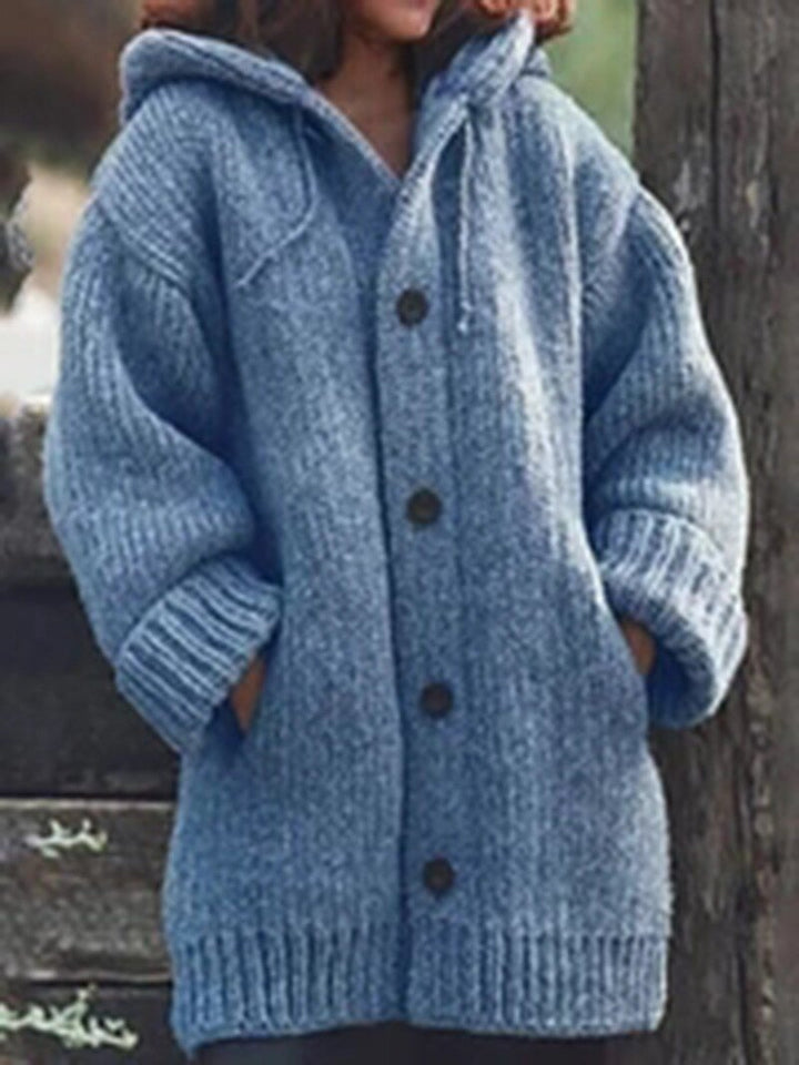 Mune | Hat collar Simple, loosely fitting, long-sleeved cardigan