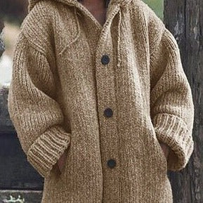 Mune | Hat collar Simple, loosely fitting, long-sleeved cardigan