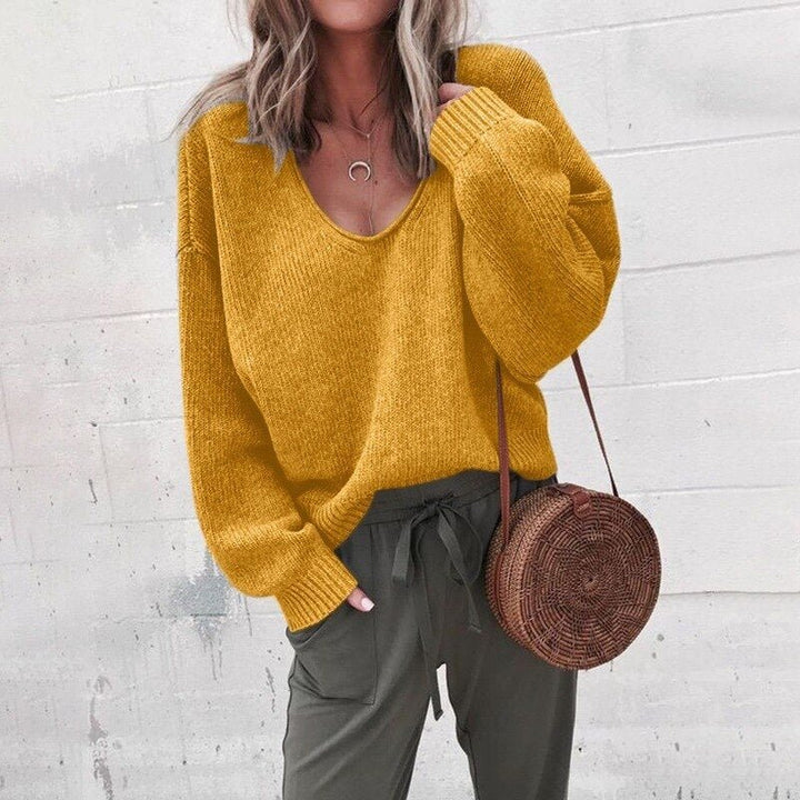 Mune | Loose V-neck Knitted Top Sweater