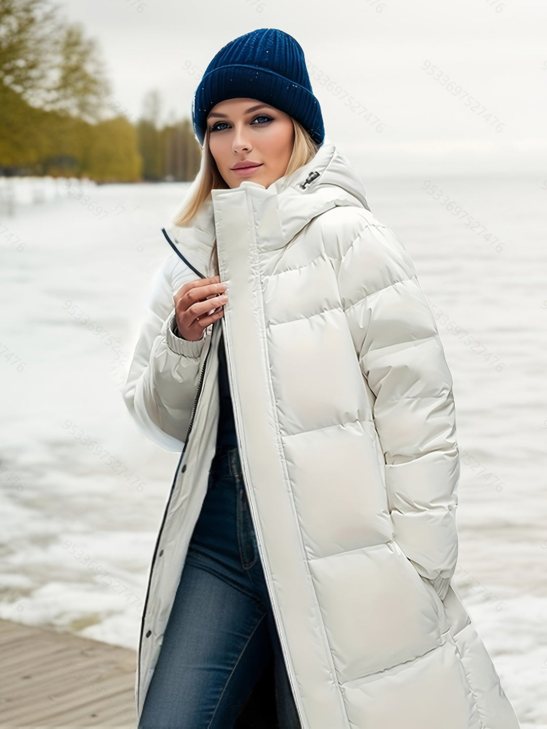 Mune | Women's Long Down Coat with Hood for Autumn/Winter