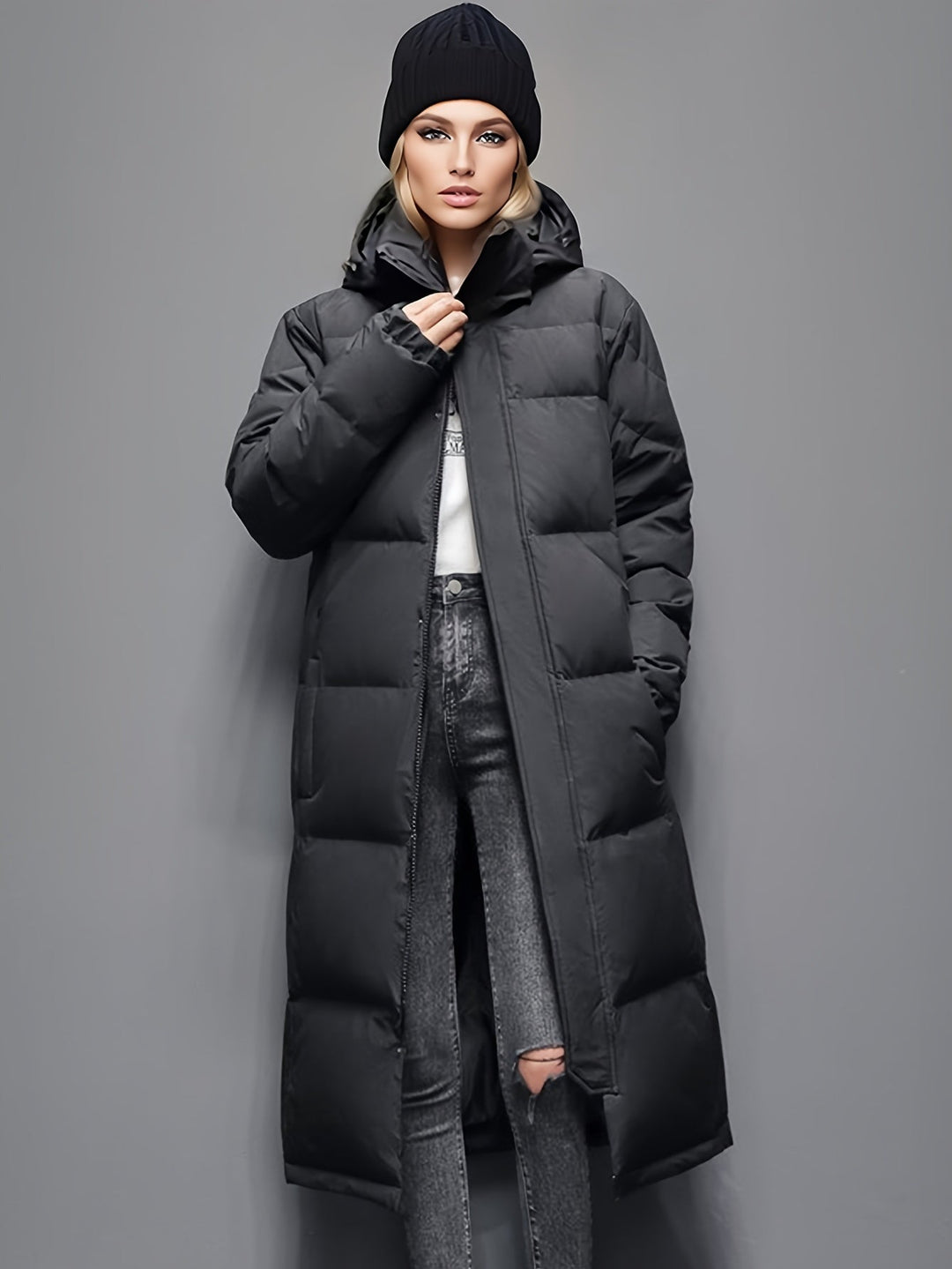 Mune | Women's Long Down Coat with Hood for Autumn/Winter