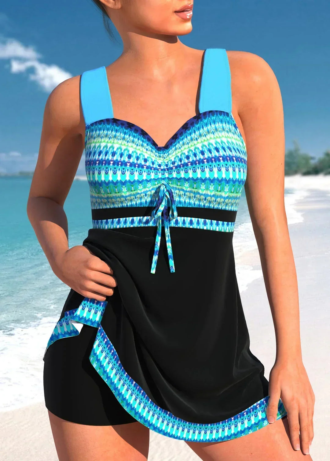 Mune Fashion | Slim, Lightweight Tankini made of Patchwork