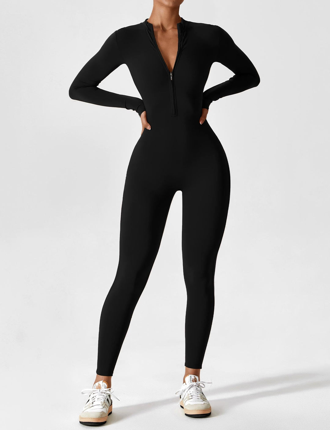 Mune | Stylish Autumn Jumpsuit with Stand-Up Collar and Zipper for Women