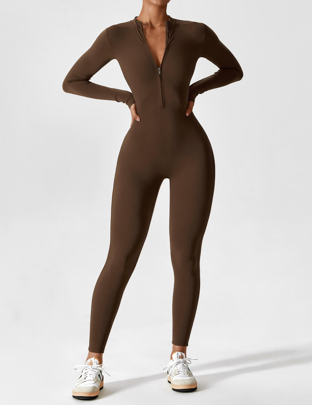Mune | Stylish Autumn Jumpsuit with Stand-Up Collar and Zipper for Women