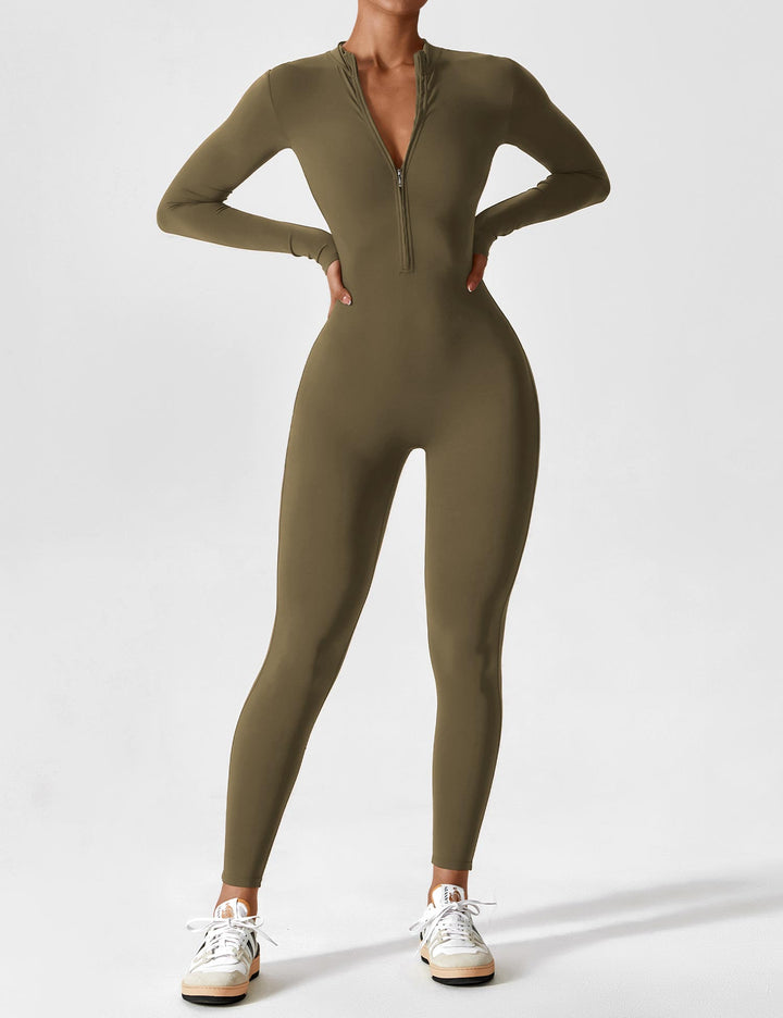 Mune | Stylish Autumn Jumpsuit with Stand-Up Collar and Zipper for Women