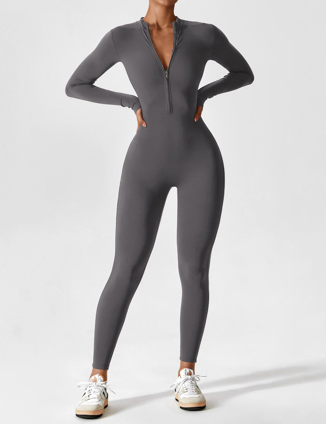 Mune | Stylish Autumn Jumpsuit with Stand-Up Collar and Zipper for Women