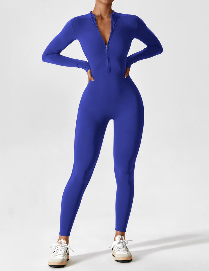 Mune | Stylish Autumn Jumpsuit with Stand-Up Collar and Zipper for Women