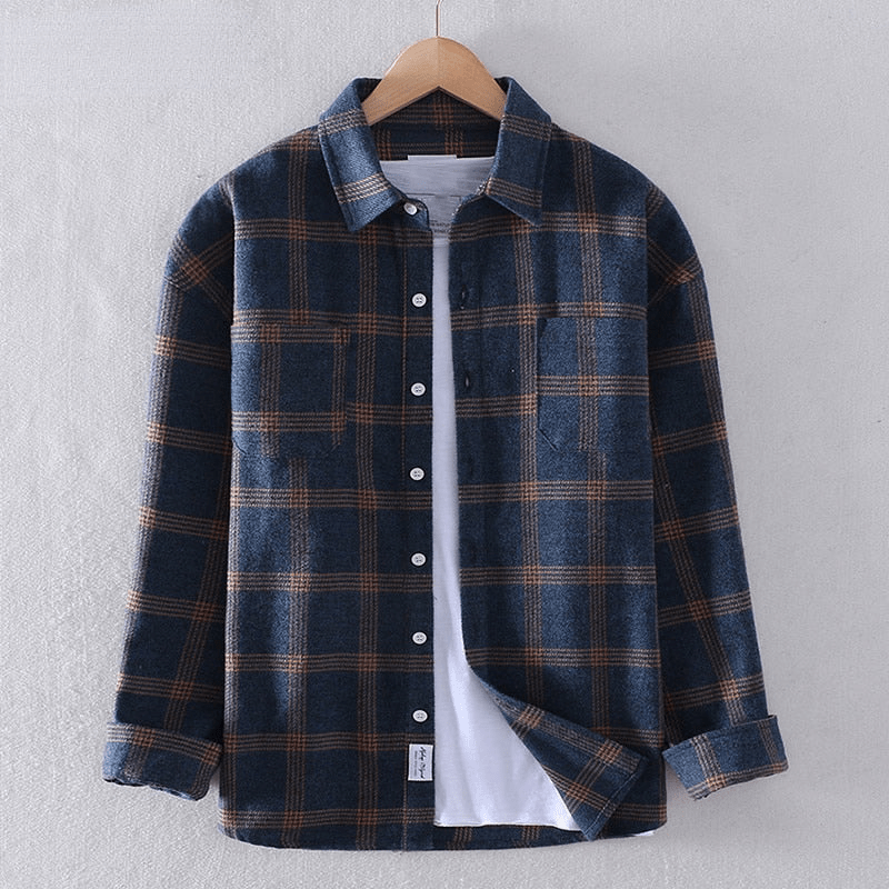 Men's Checkered Casual Button-Down Shirt