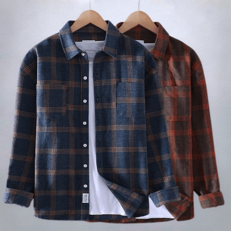 Men's Checkered Casual Button-Down Shirt